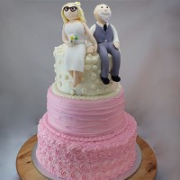 Wedding / Anniversary 3 tier Buttercream Cake with Figurines